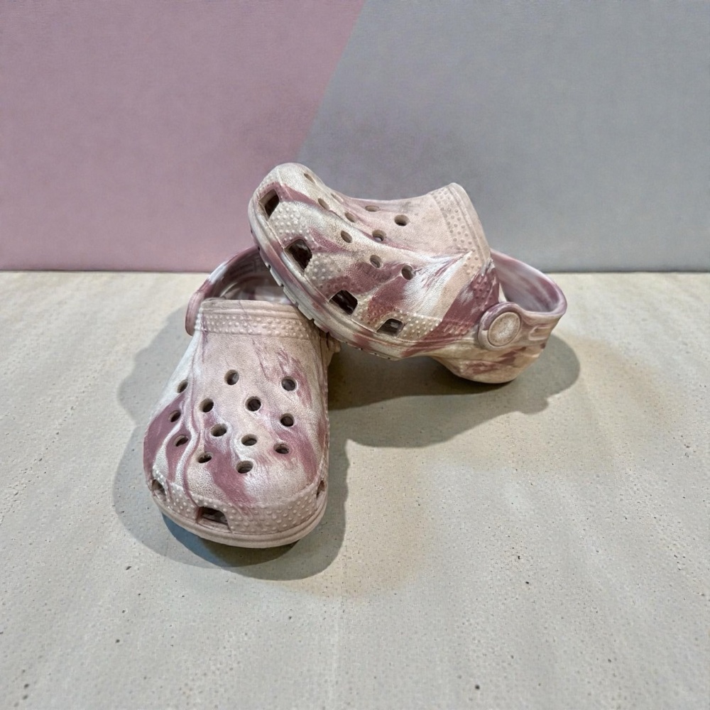 Crocs Kids Classic Marbled Tie-Dye Clog Quartz/Multi (Pink/White) Toddler C7